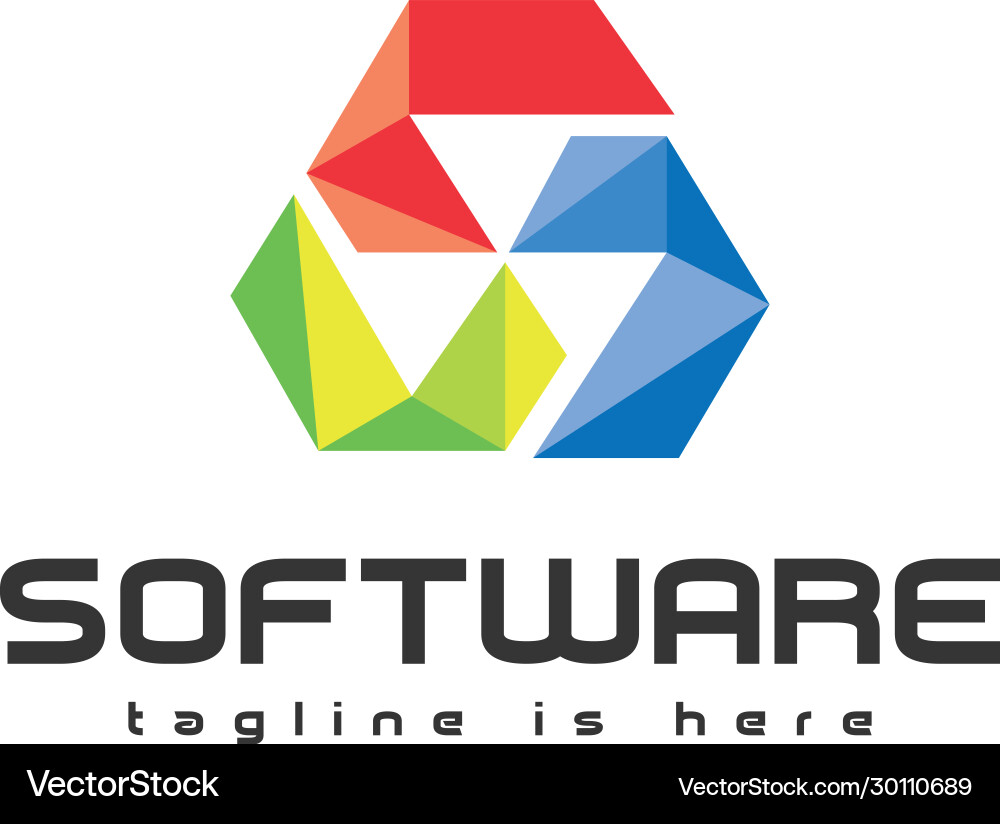Modern software logo Modern software logo vector image