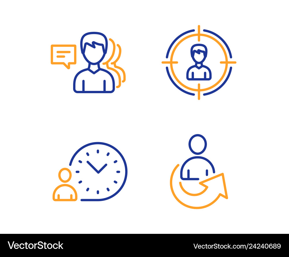 People headhunting and time management icons set People headhunting and time management icons set vector image