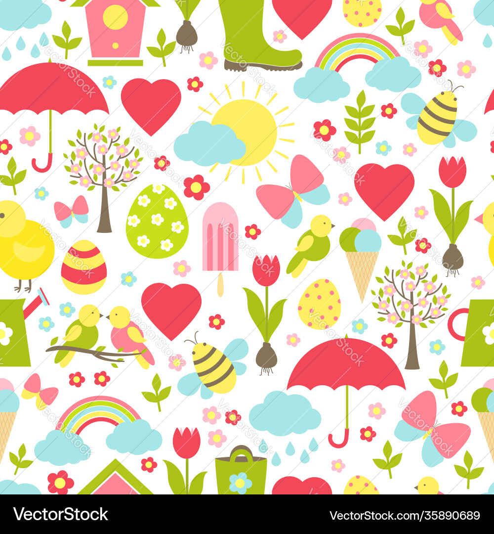 Pretty delicate seamless spring pattern Pretty delicate seamless spring pattern Vector Image
