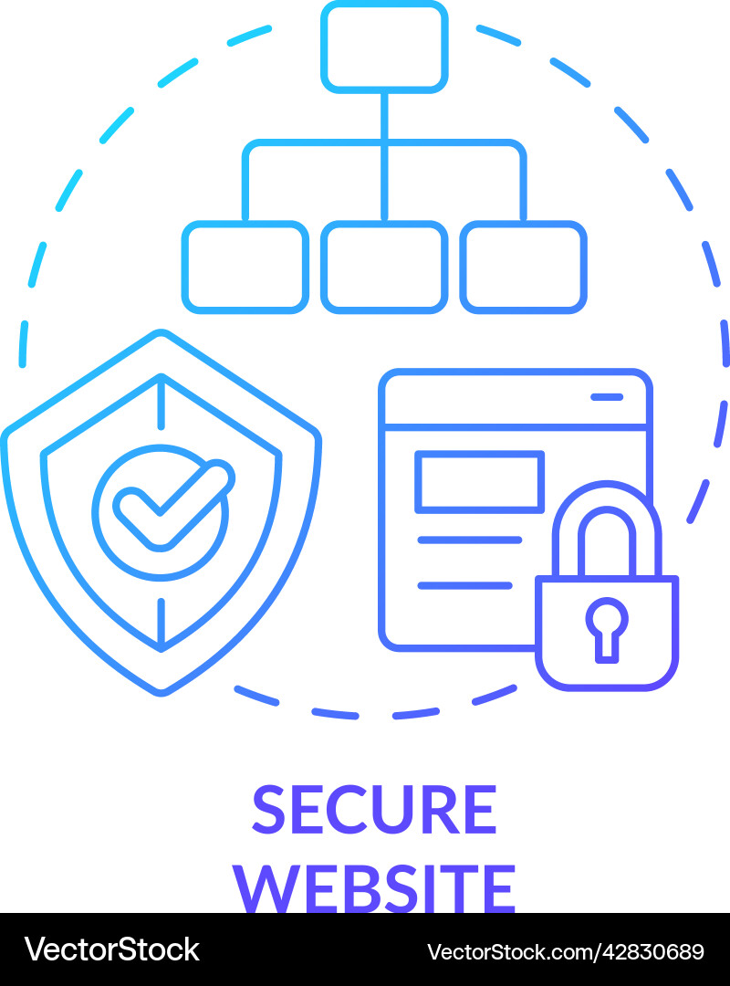 Secure website blue gradient concept icon Secure website blue gradient concept icon vector image