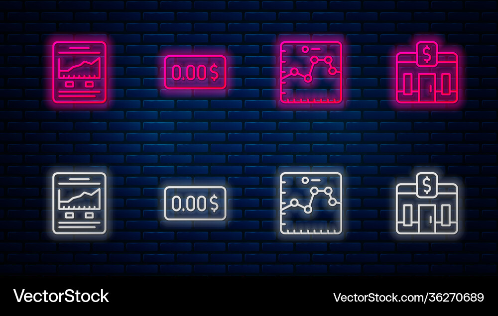Set line zero cost browser with growth graph Set line zero cost browser with growth graph vector image