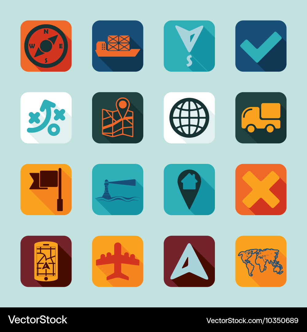 Set of navigation icons vector image