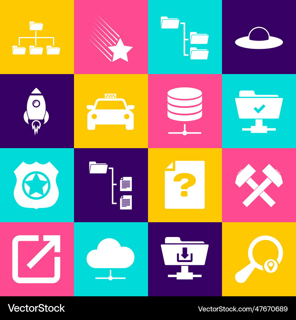 Set search location two crossed hammers ftp Vector Image