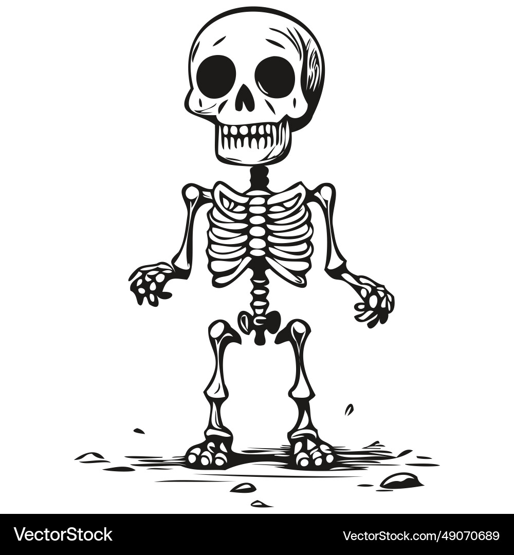 Skeleton entity in ethereal style for halloween Vector Image