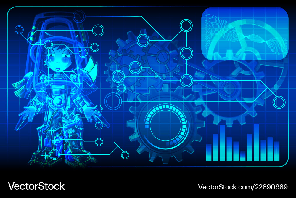 Technology blueprint diagram of android Technology blueprint diagram of android Vector Image