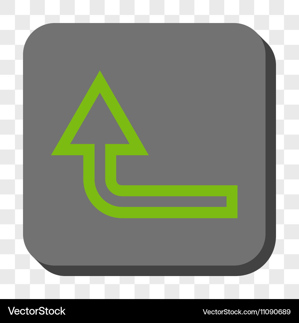 Turn up rounded square button Vector Image