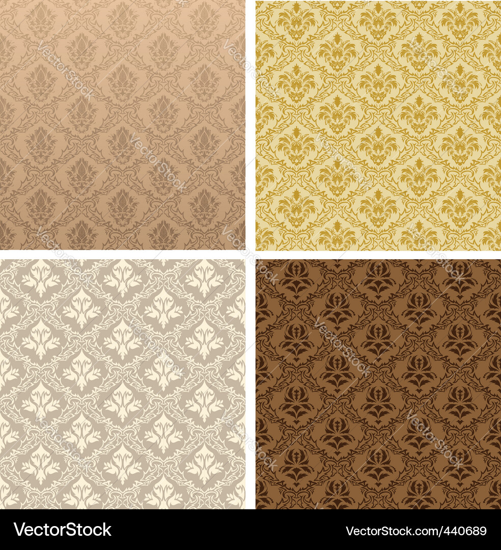 Vintage Damask Muster Vektorbild