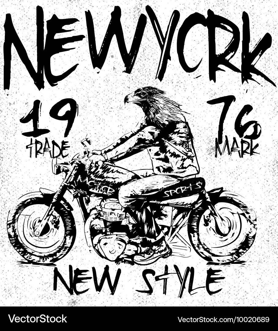 Vintage Motorrad T-Shirt Vektorbild