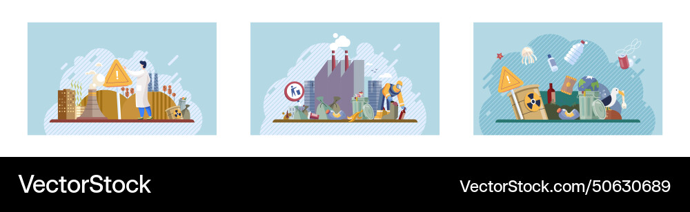 Waste pollution the metaphor Royalty Free Vector Image