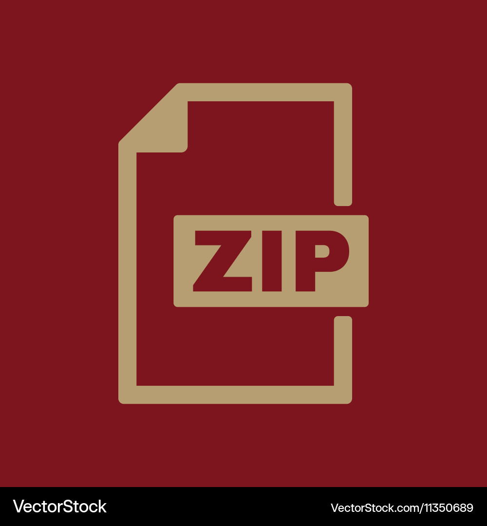 Zip file icon archive and compressed symbol vector image