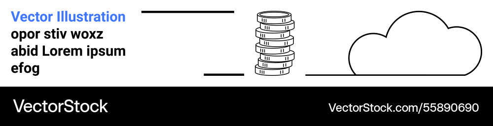 Cloud storage concept with server stack Cloud storage concept with server stack Vector Image