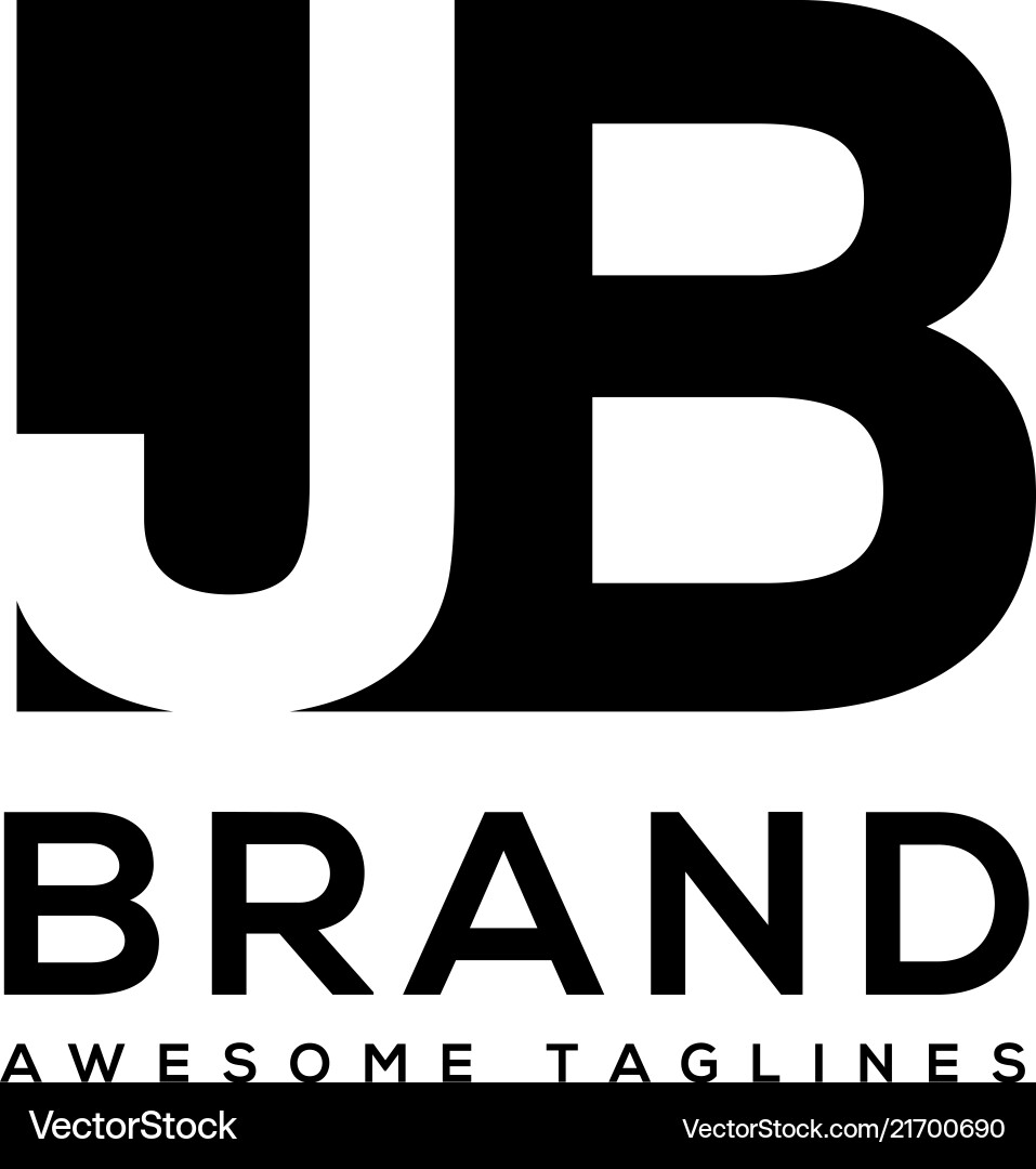 Creative letter jb logo design black and white vector image