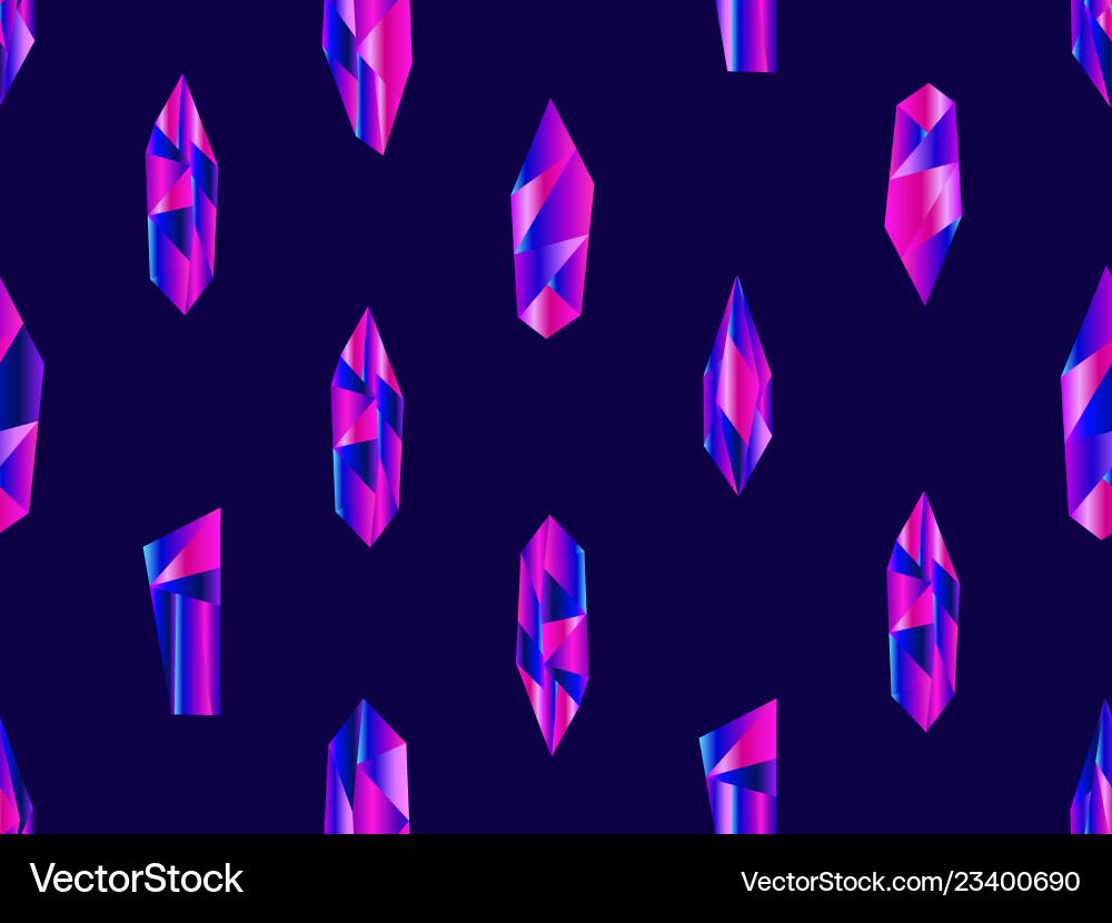 Crystals with violet gradient seamless pattern Crystals with violet gradient seamless pattern vector image
