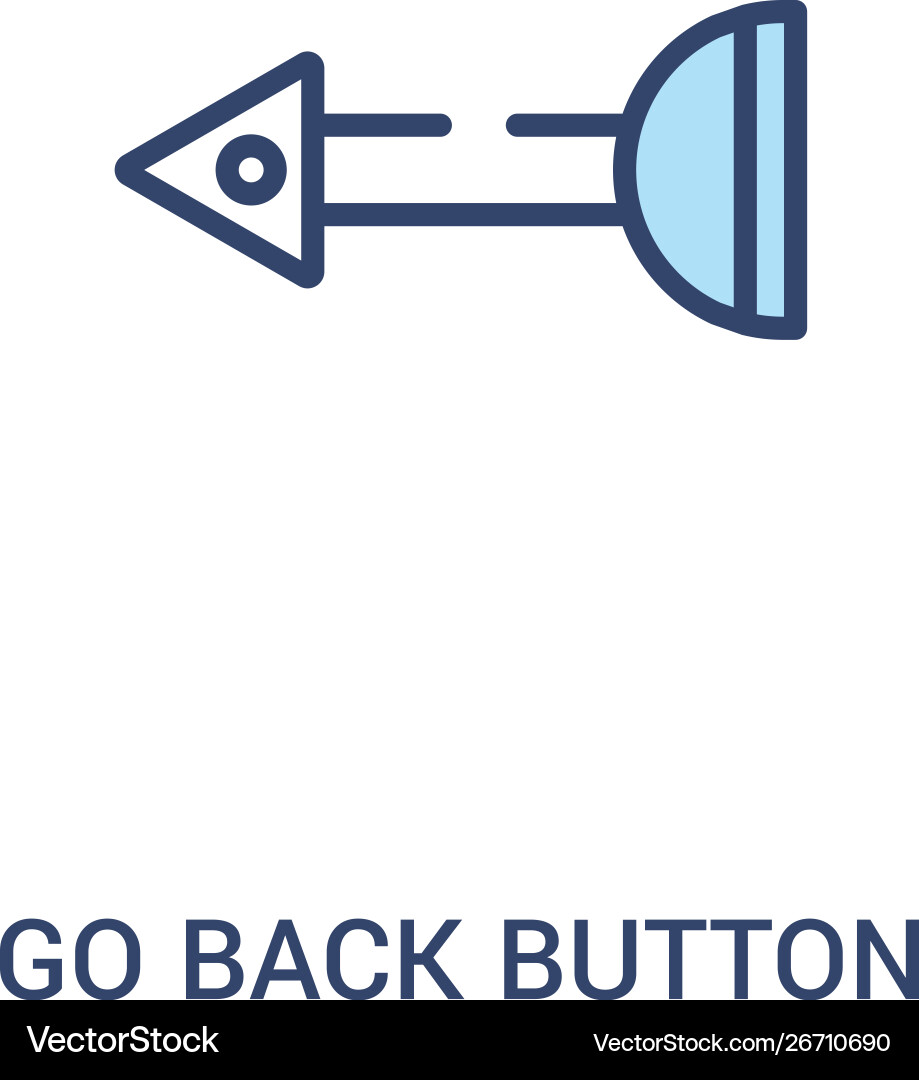 Go back button concept 2 colored icon simple line Vector Image