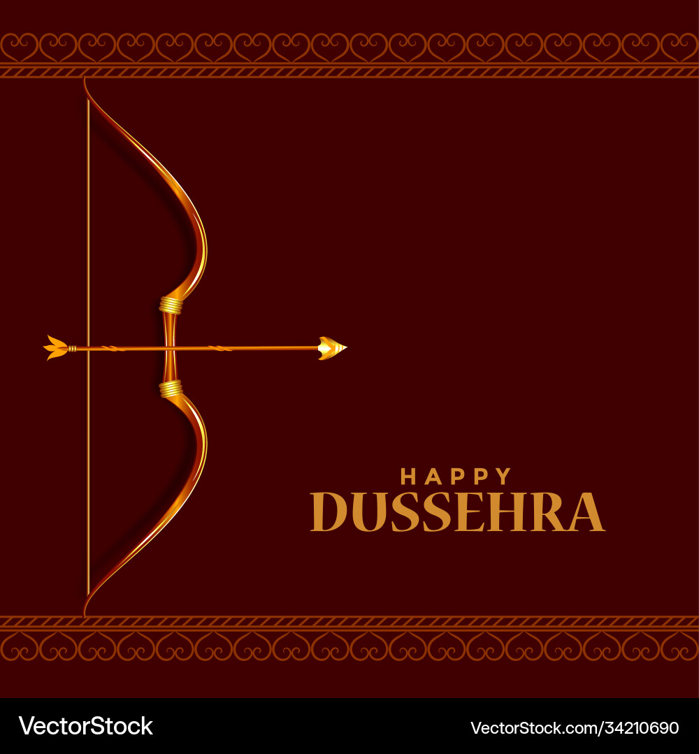Happy dussehra hindu festival wishes card design Happy dussehra hindu festival wishes card design vector image