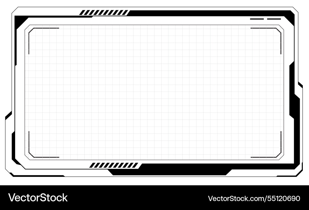 Hud frames black user interface elements design Hud frames black user interface elements design vector image