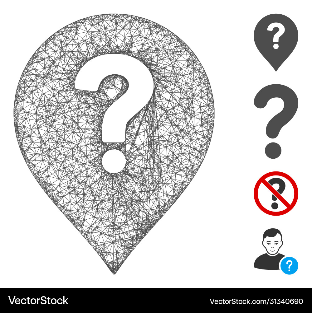 Question marker web mesh Question marker web mesh vector image