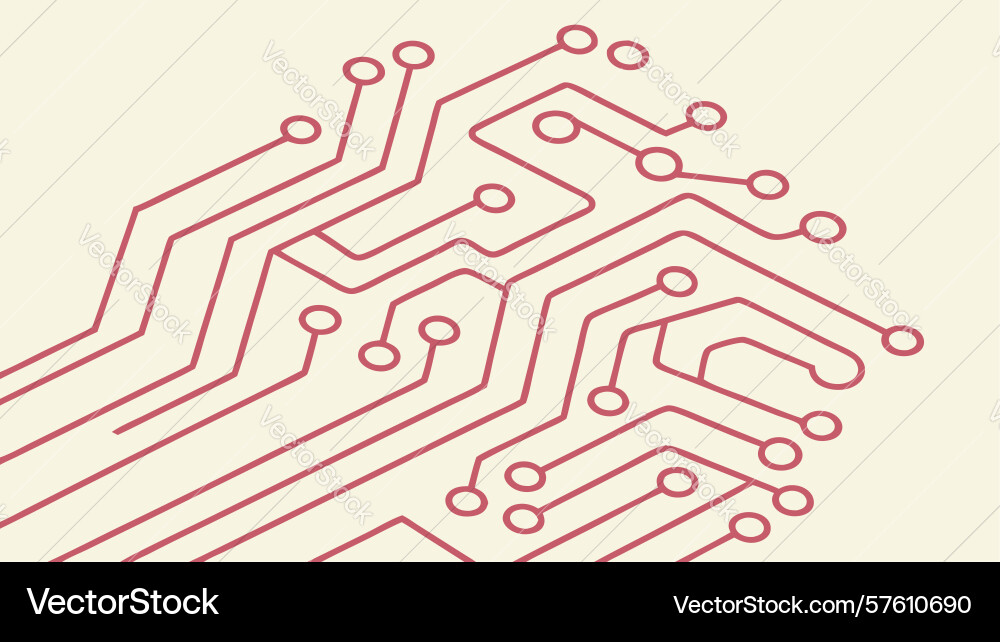 Red circuit board design element vector image