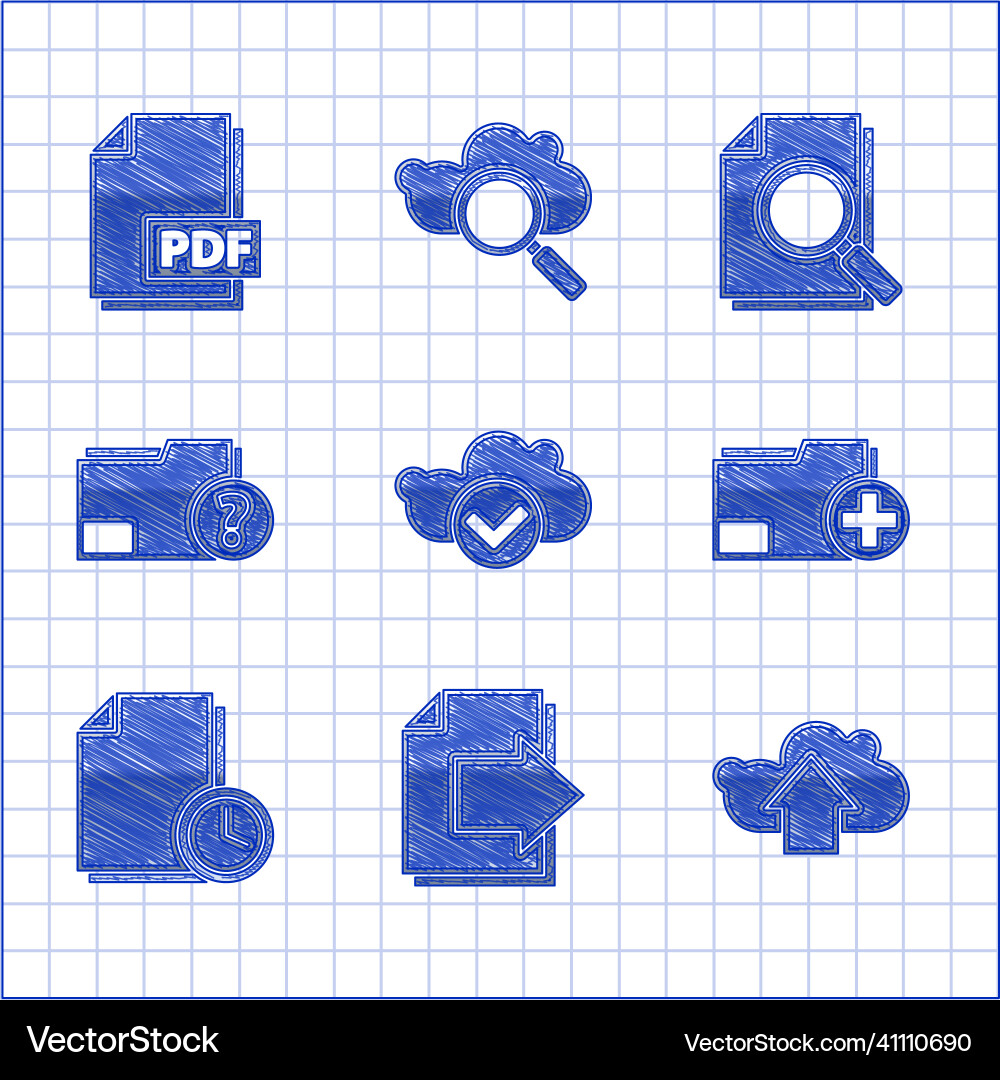 Set cloud with check mark next page arrow upload Set cloud with check mark next page arrow upload vector image
