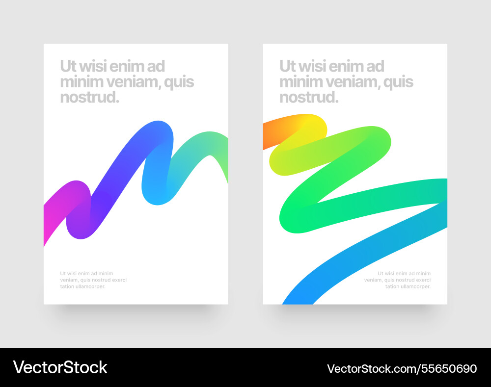 Template with colorful gradient squiggles shapes Vector Image