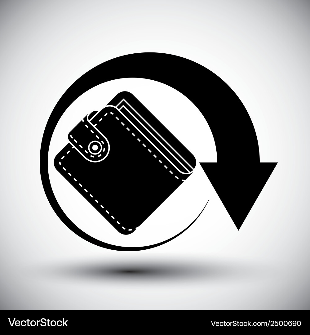 Wallet simple single color icon vector image