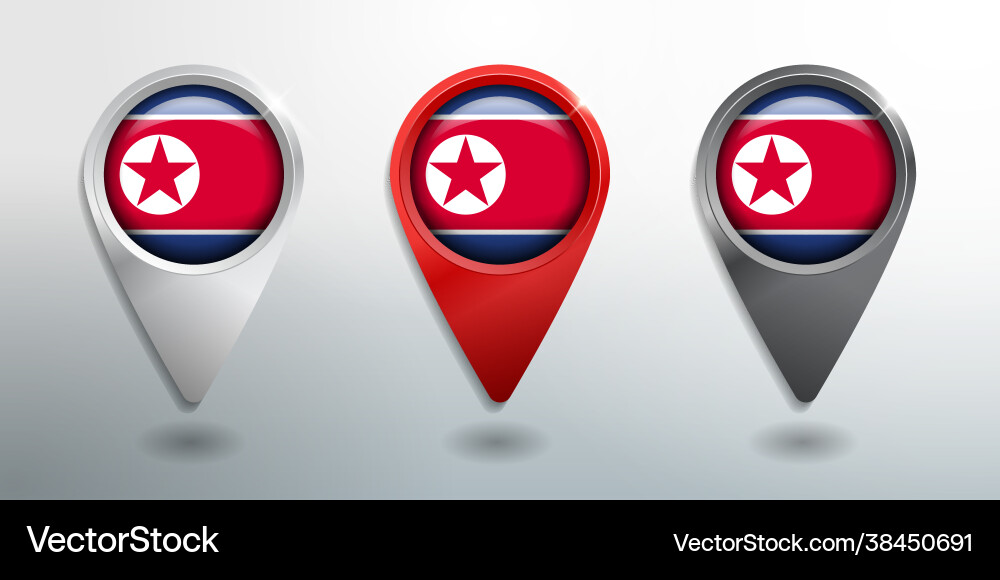 3d pointer tag and location marker with round Vector Image
