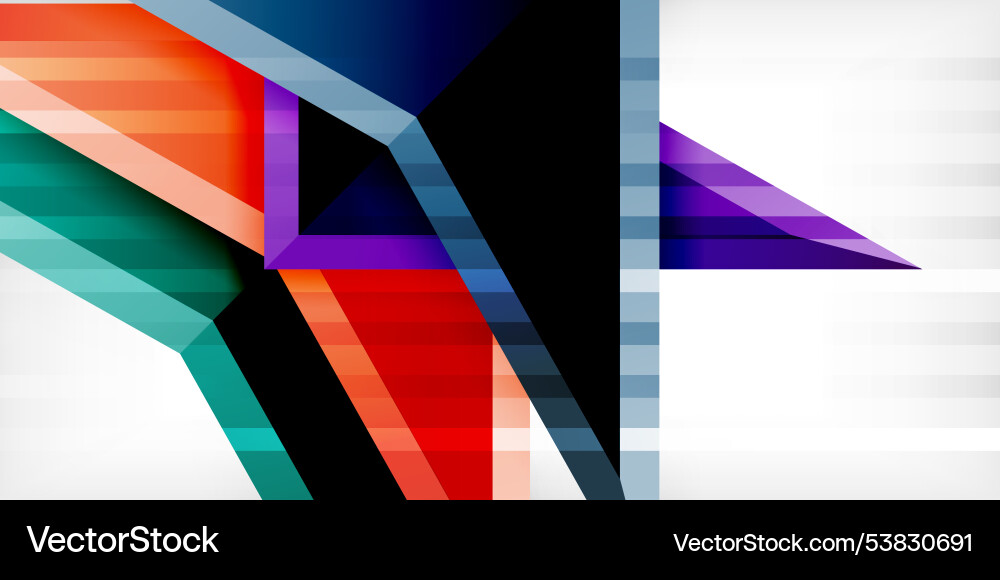 Abstract background color triangles and arrows Vector Image