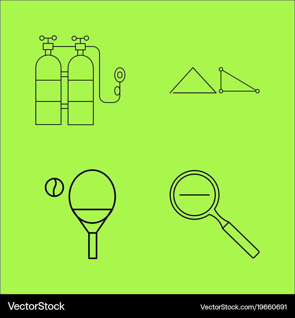 Basic content simple linear outline icon set vector image