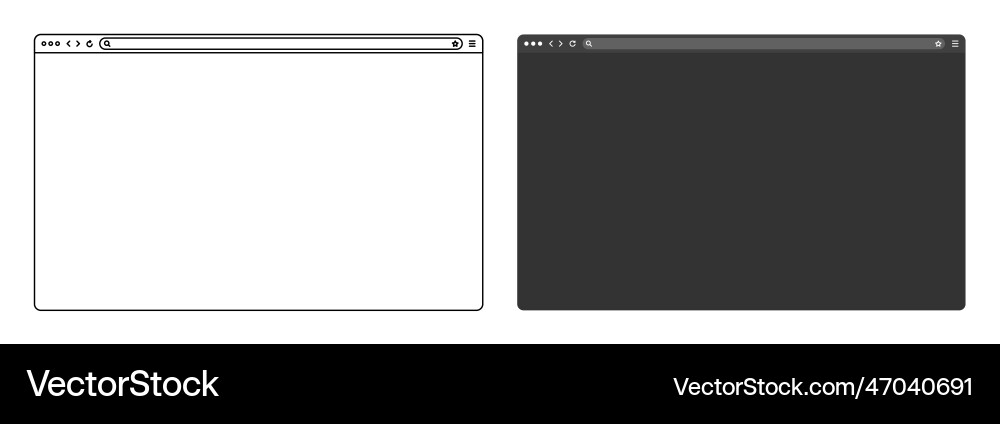 Blank web browser internet page window Blank web browser internet page window vector image