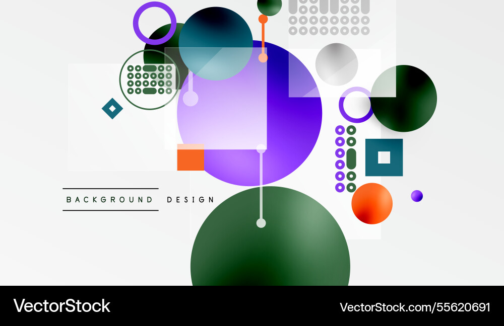 Circles and elements geometric abstract background Vector Image