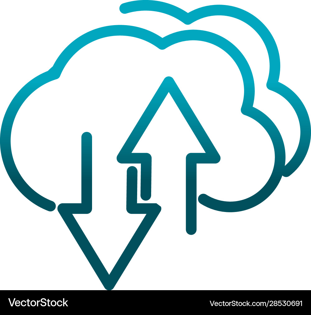 Cloud computing upload and download data feedback Vector Image