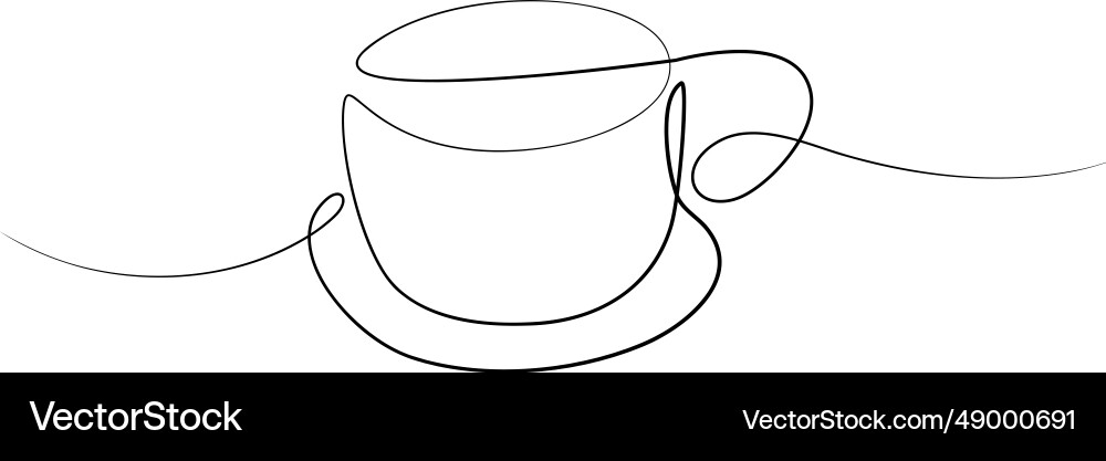 Cup in one continuous line of different Cup in one continuous line of different vector image
