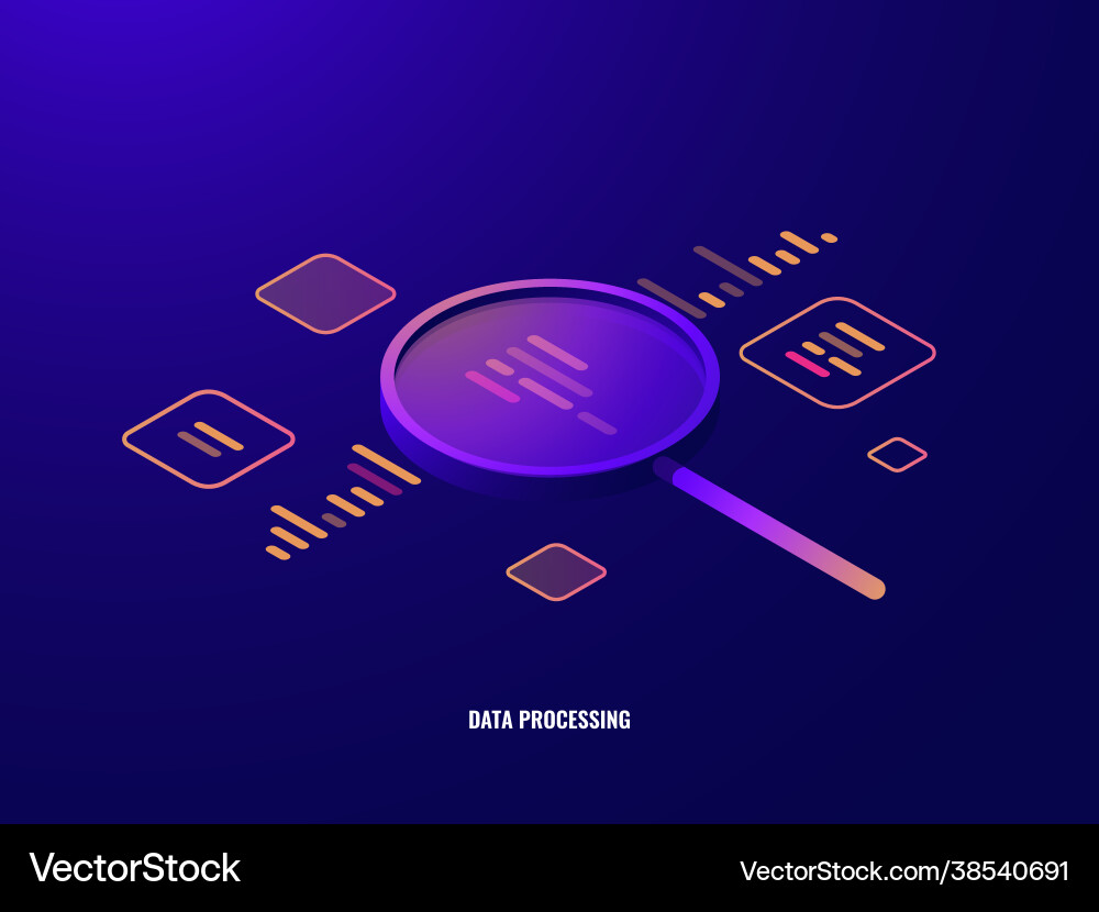 Data processing isometric icon business analytics Data processing isometric icon business analytics vector image
