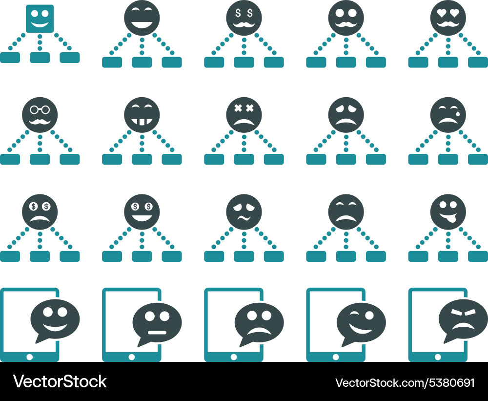 Emotion hierarchy and sms icons Vector Image