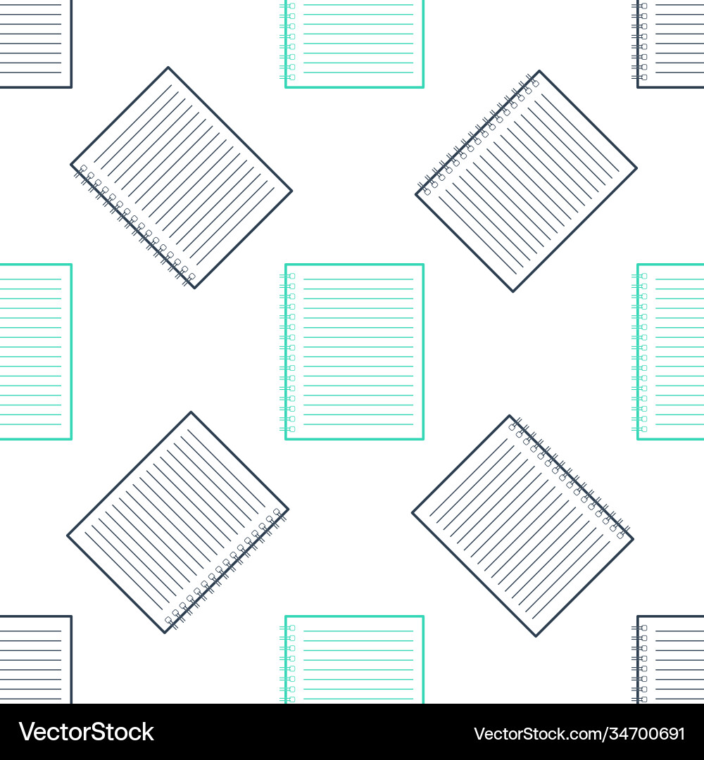 Green notebook icon isolated seamless pattern Green notebook icon isolated seamless pattern vector image