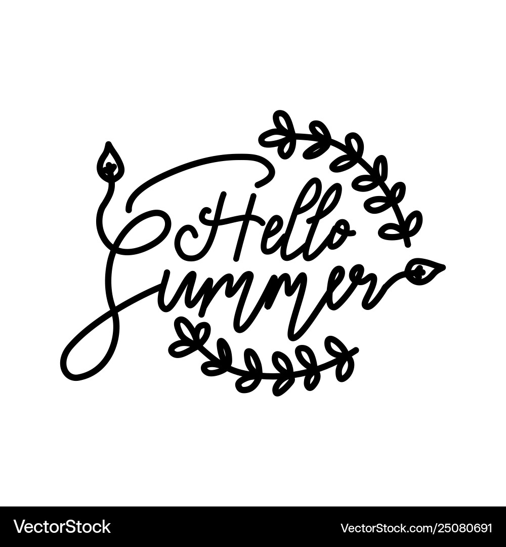Hello summer script text design template Hello summer script text design template vector image