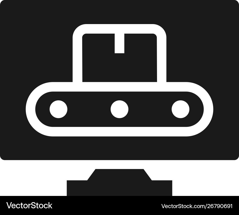 Mass production computer icon - simple element Mass production computer icon - simple element Vector Image