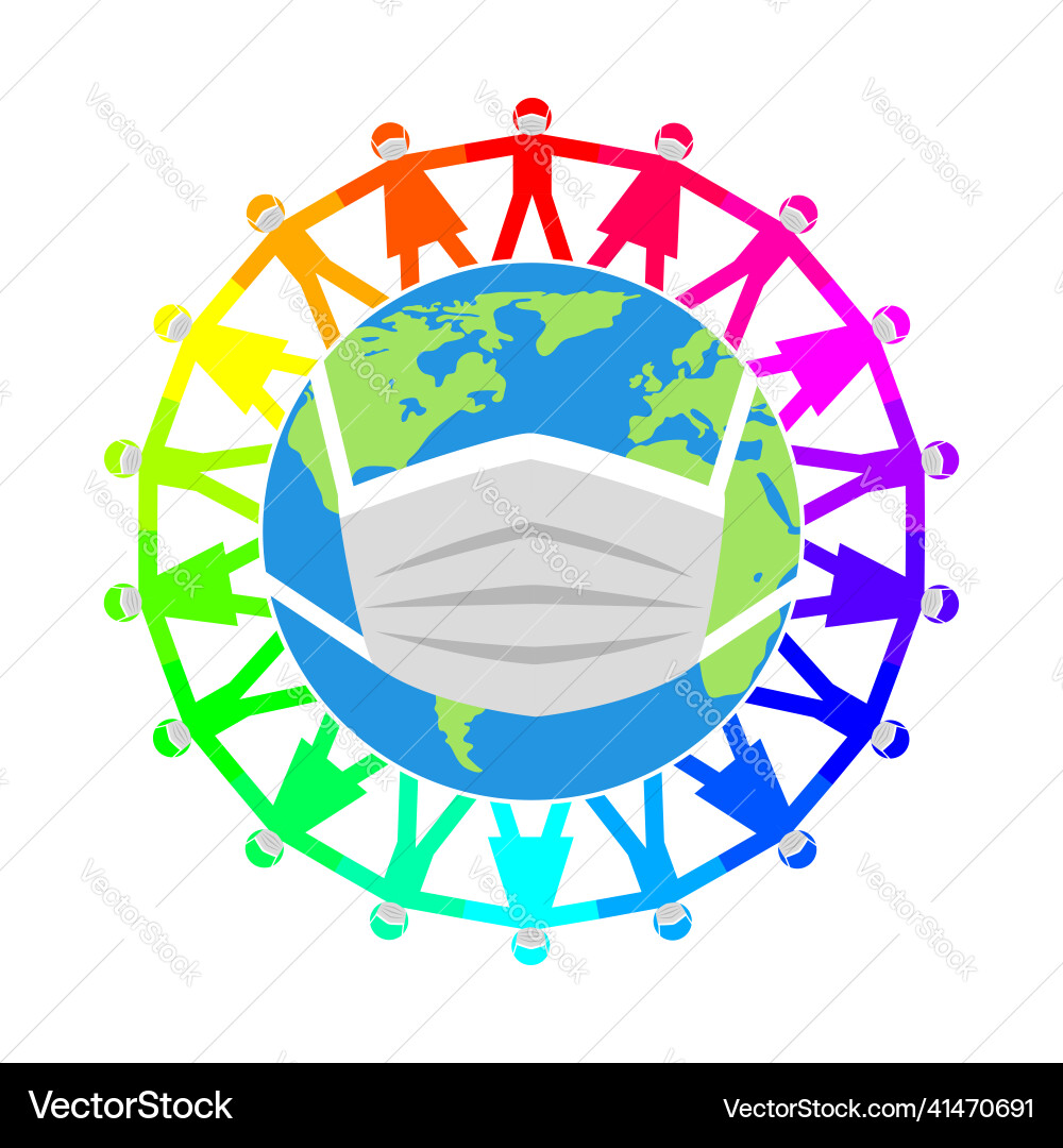 Medical of people in masks Medical of people in masks vector image