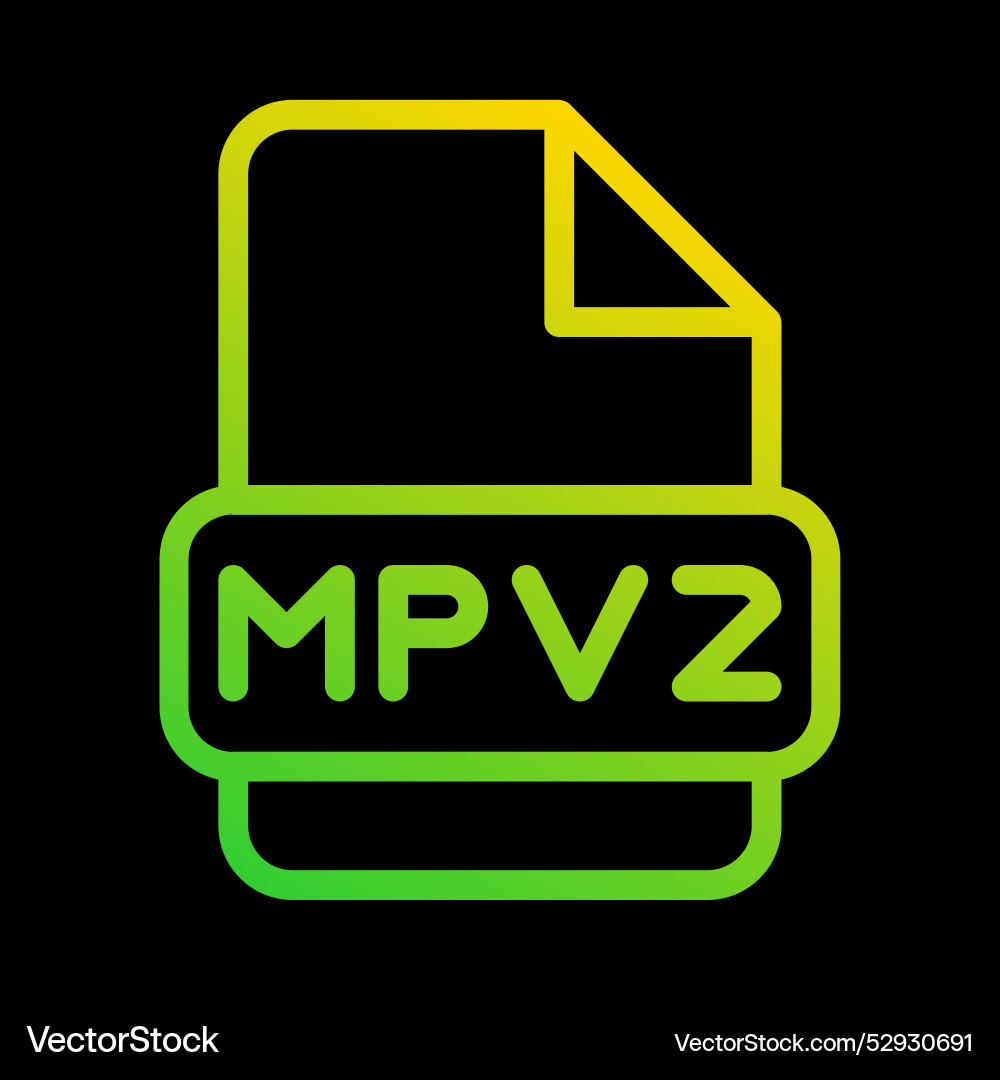 Mpv2 files type icon extension document format Mpv2 files type icon extension document format vector image