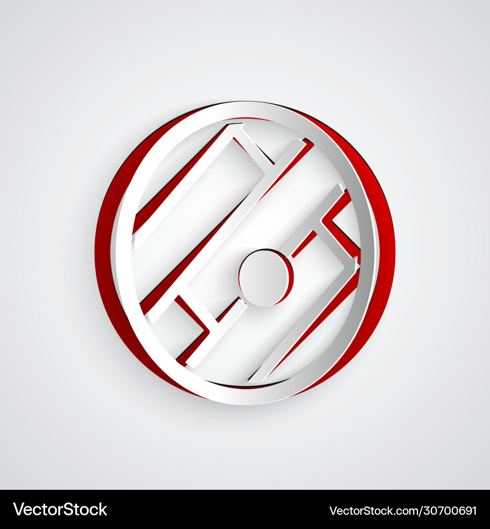 Paper cut folded map with location marker icon Vector Image