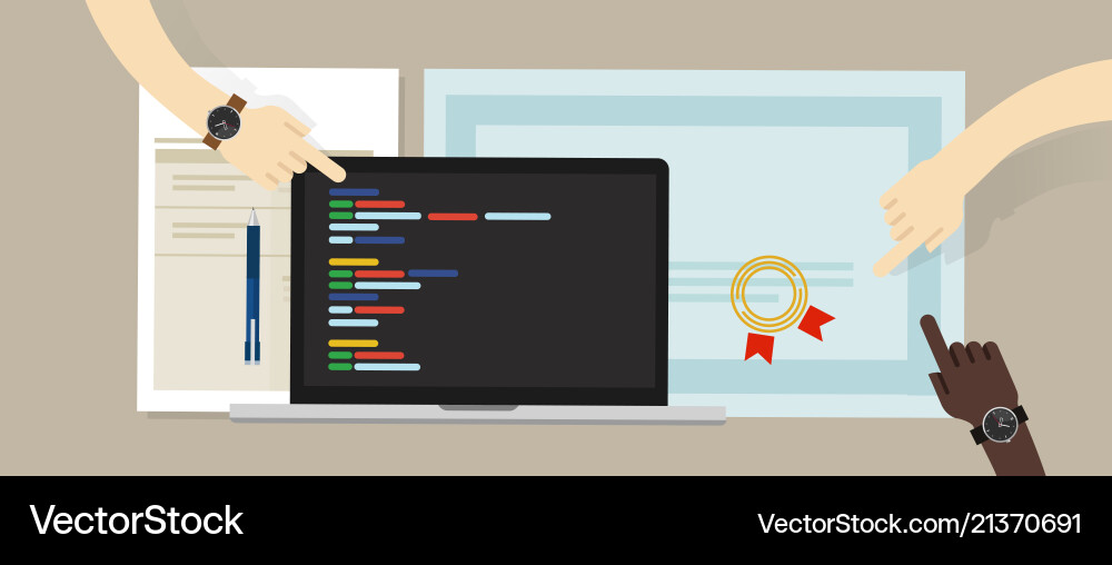 Programming Skill Certificate vector image