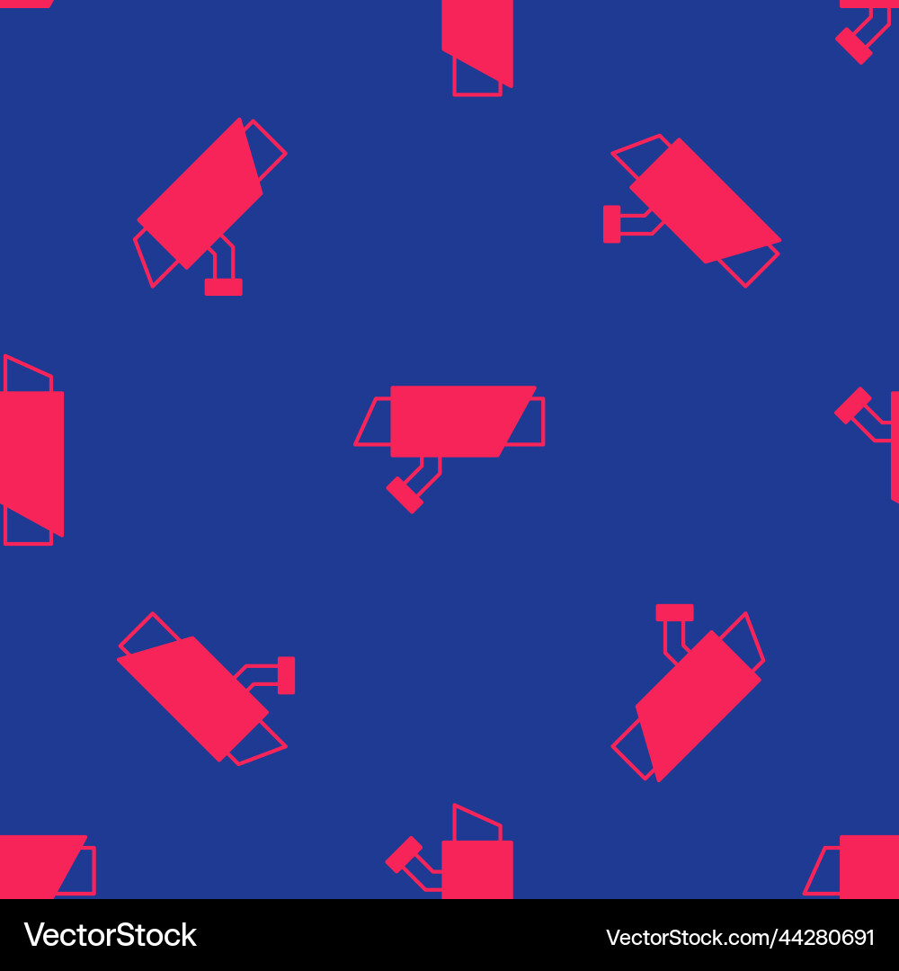 Red security camera icon isolated seamless pattern Vector Image