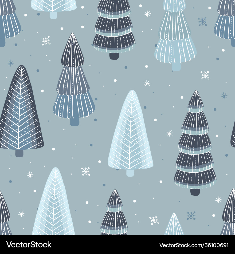 Seamless pattern with trees Seamless pattern with trees vector image