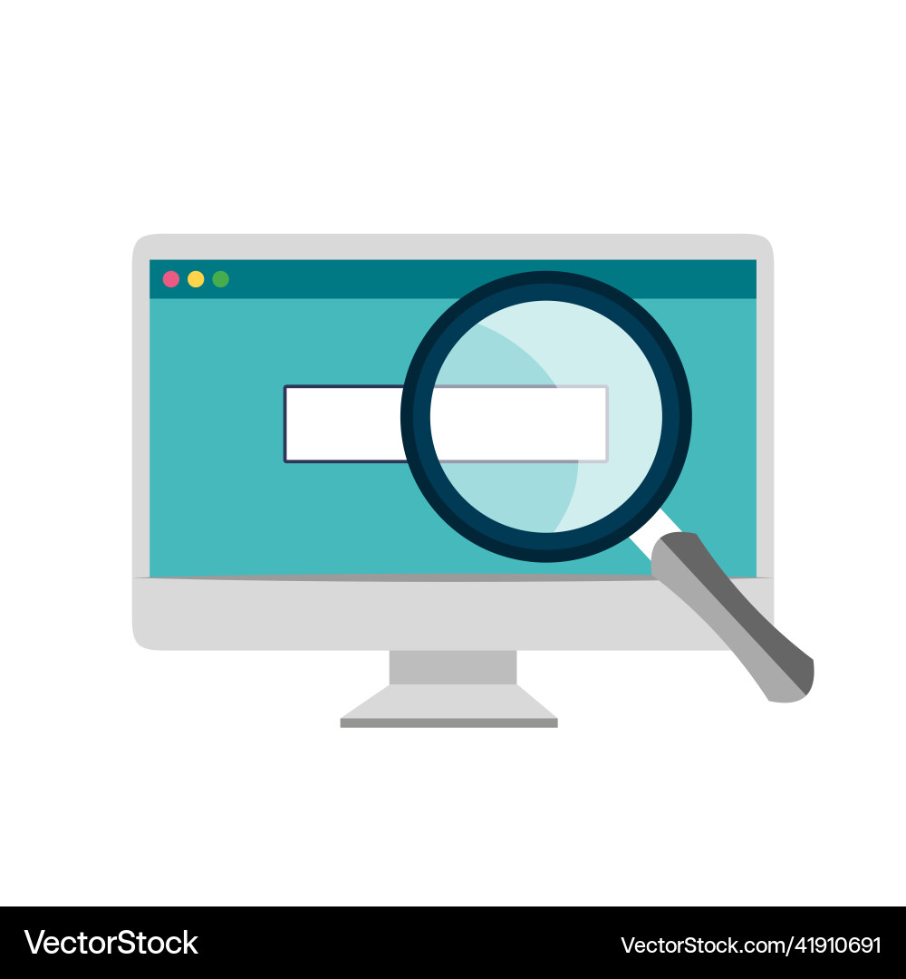 Search online in browser concept on the computer vector image