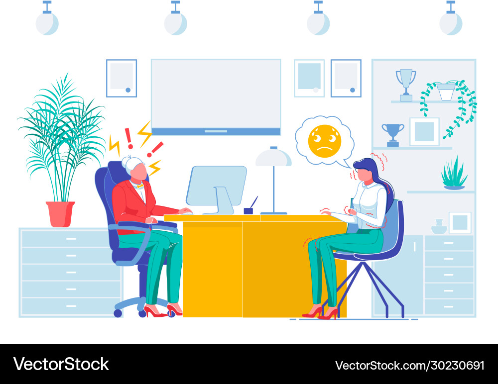 Senior lady boss dressing down woman subordinate Senior lady boss dressing down woman subordinate vector image