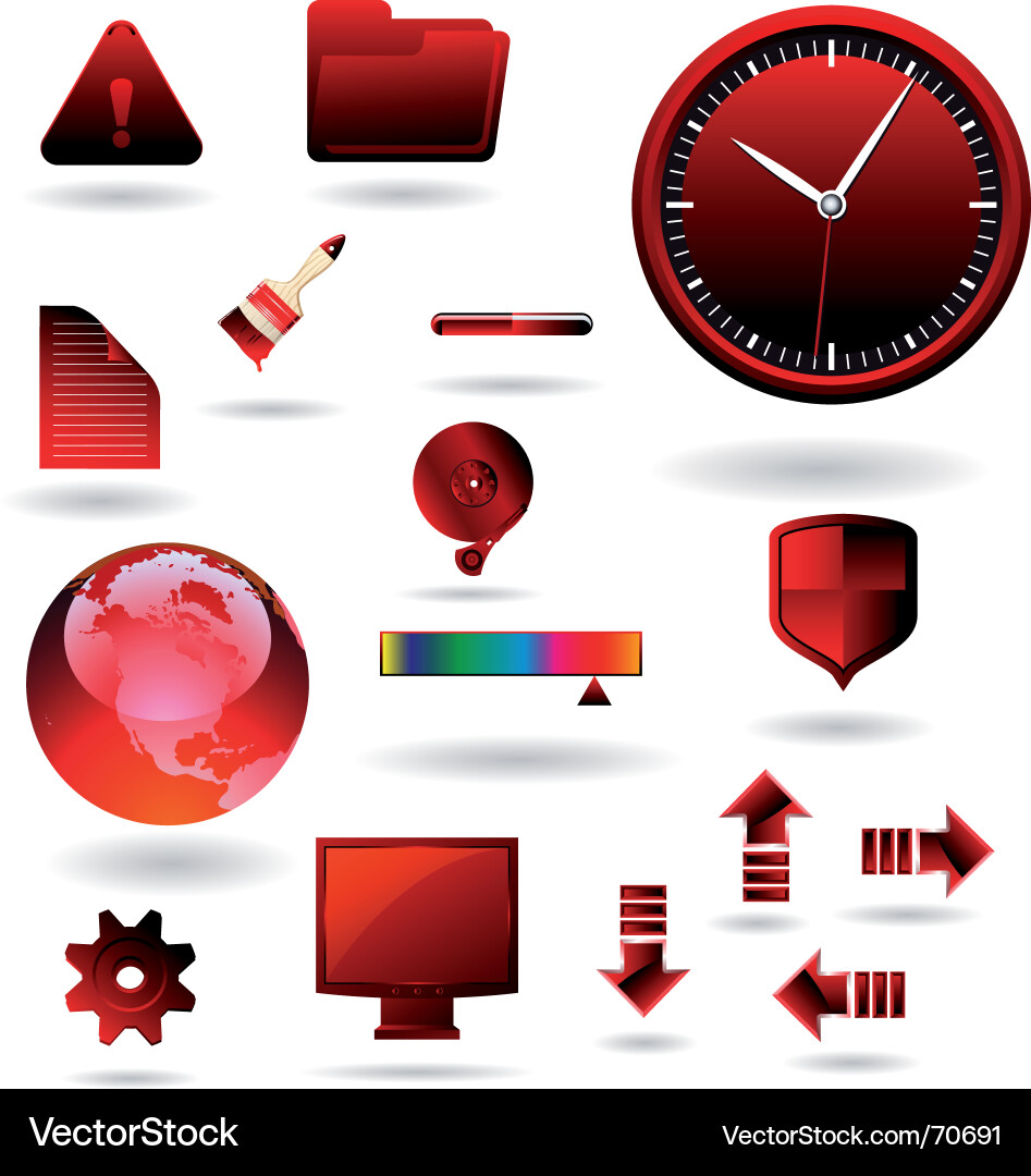 Set of web icons vector image