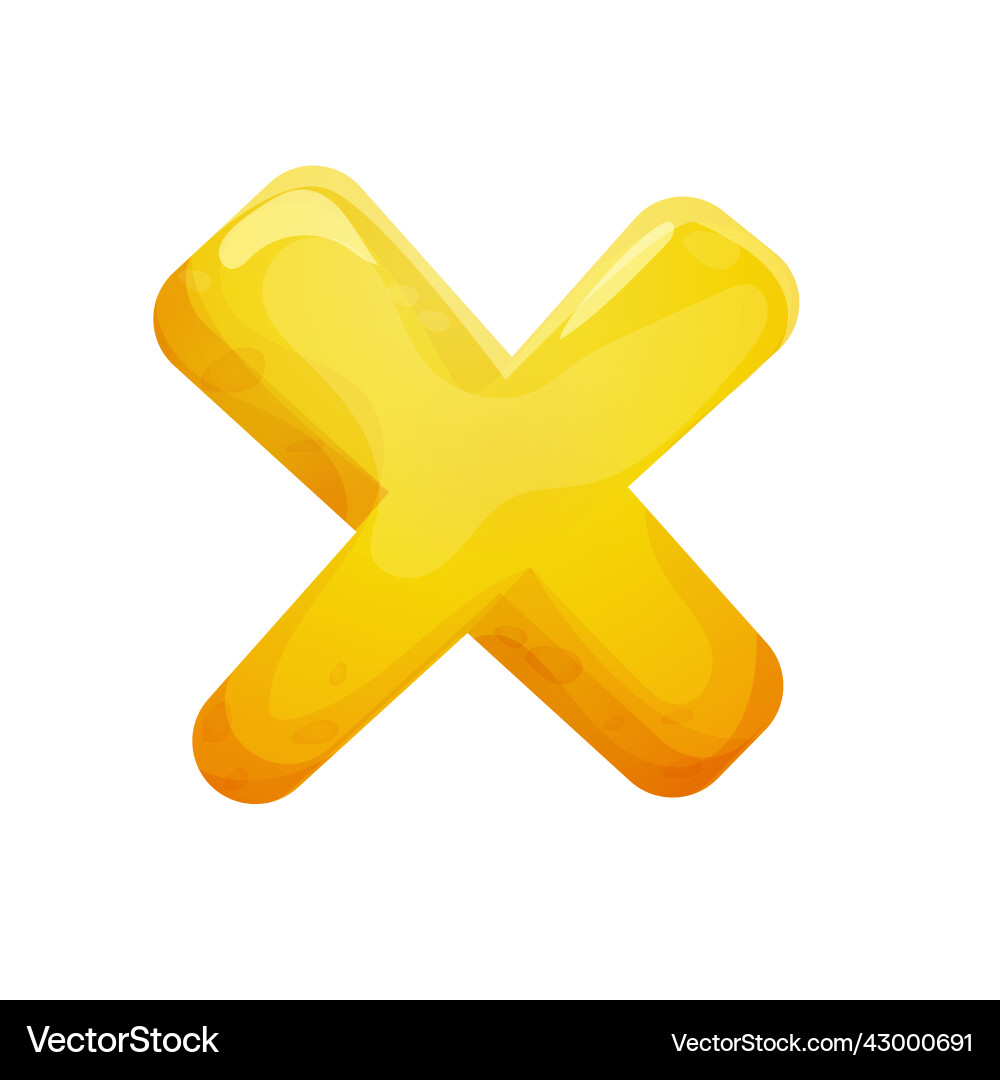 Shiny close button game interface menu element vector image
