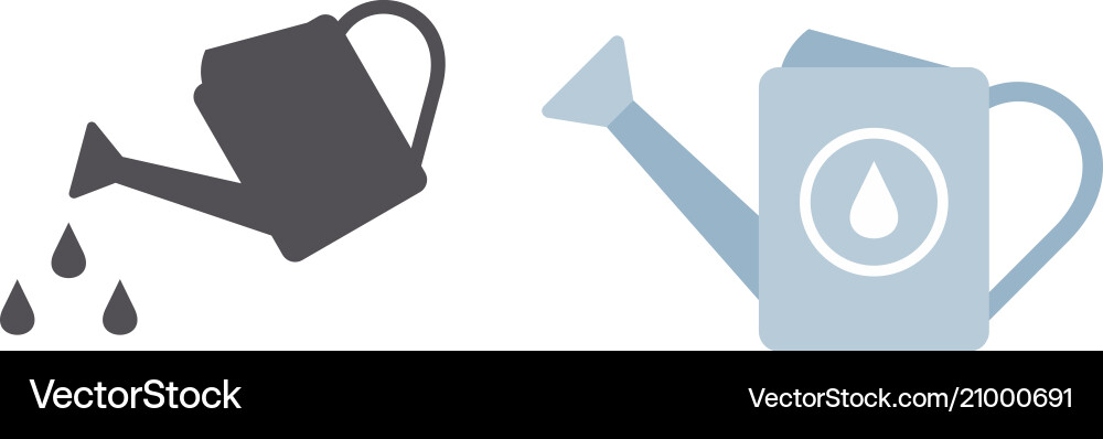 Watering Can Icon - Flat Style Vector Image