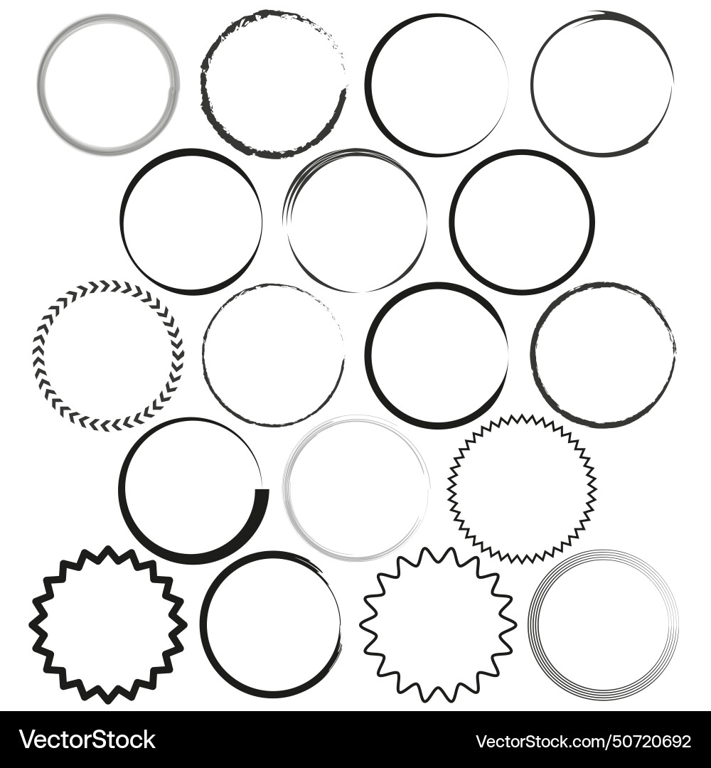 A collection of circles in various styles from vector image