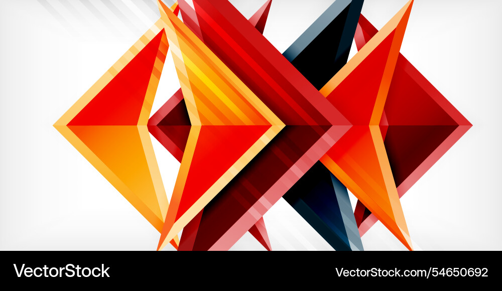 Abstract background color triangles and arrows vector image